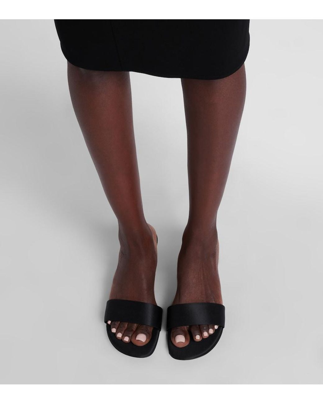 AMINA MUADDI Black Andreea Satin Mules