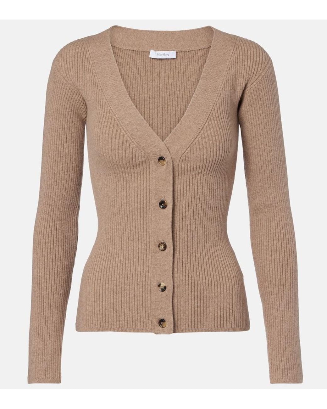 Max Mara Natural Gioiosa Wool And Cashmere-Blend Cardigan