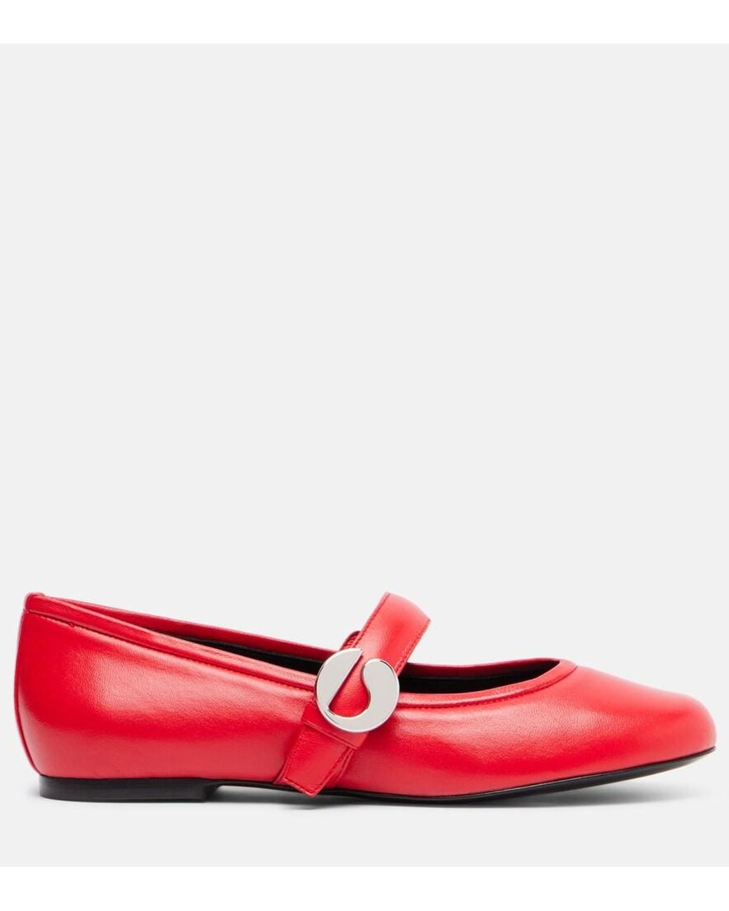 Coperni Red Belt Leather Mary Jane Flats
