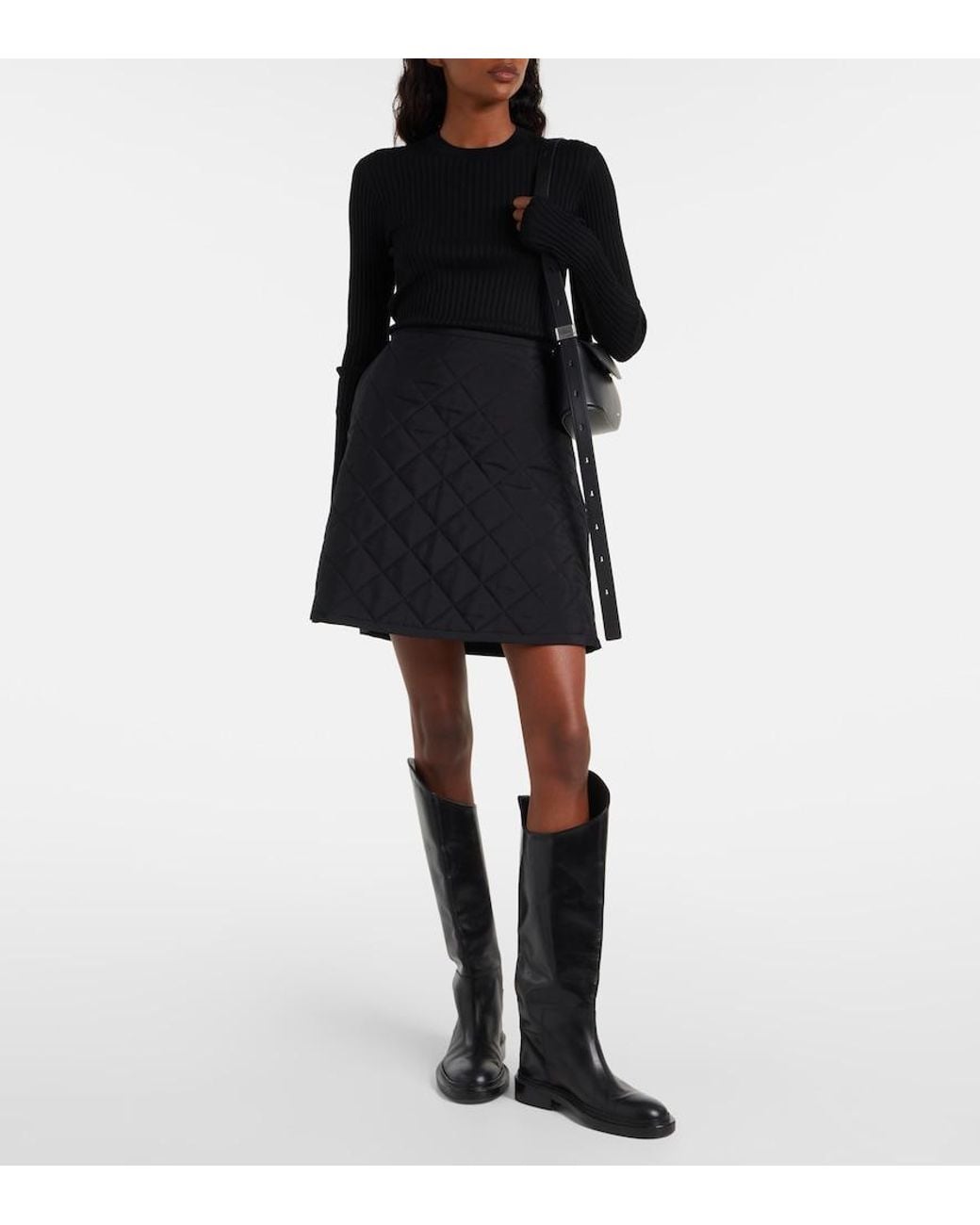 Jil Sander Black Quilted Miniskirt
