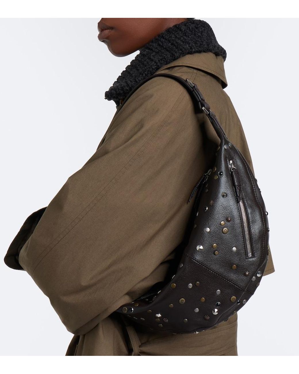 Lemaire Black Quiver Clip Mini Leather Shoulder Bag