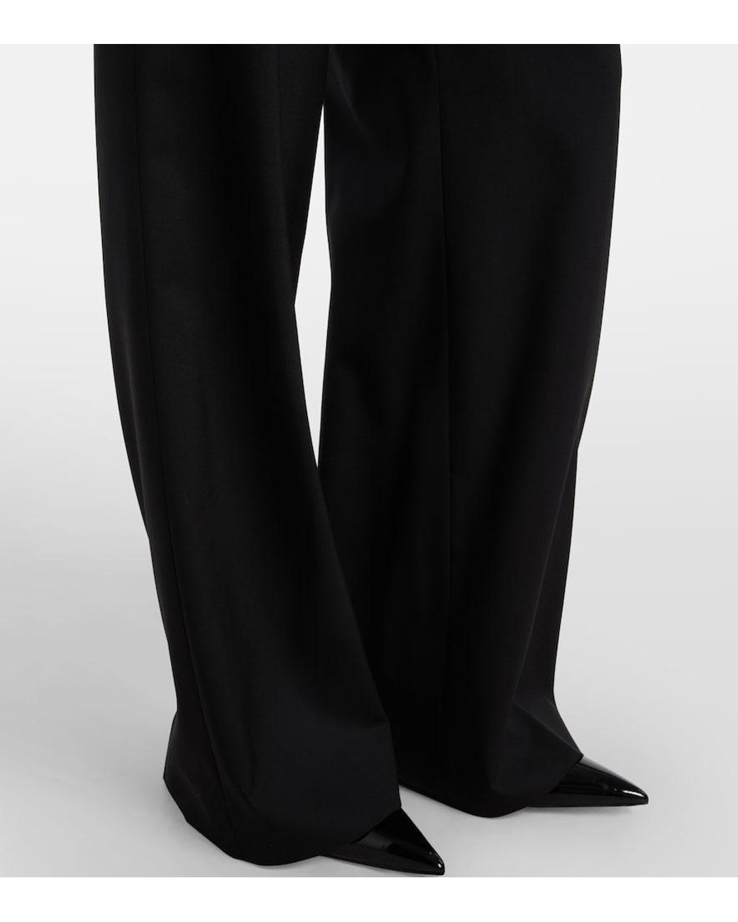 Gucci Black High-Rise Wool Straight Pants