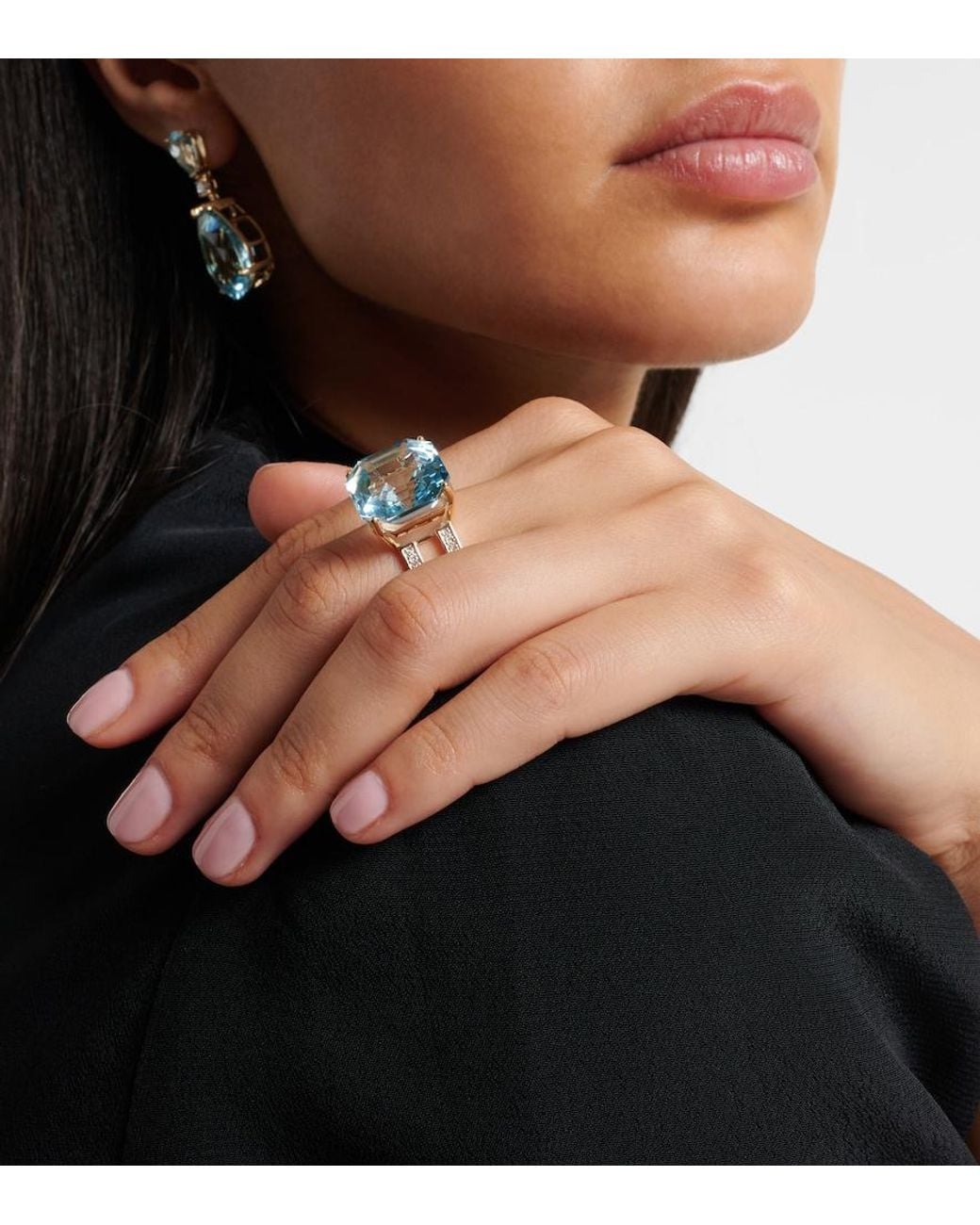 Mateo Blue 14Kt Ring With Topaz And Diamonds