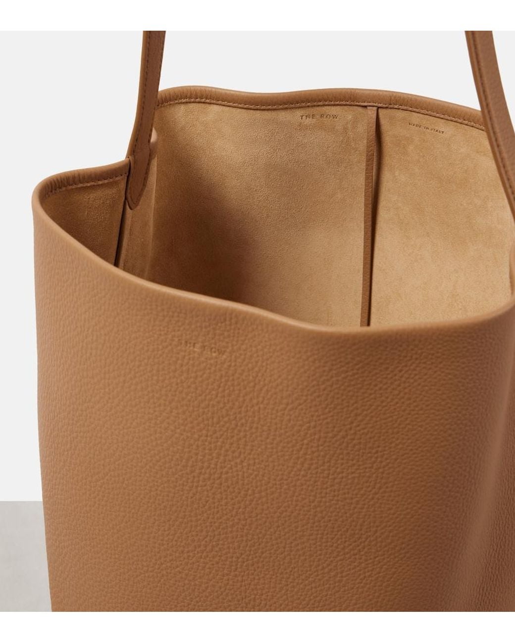 The Row Brown N/S Park Large Leather Tote Bag