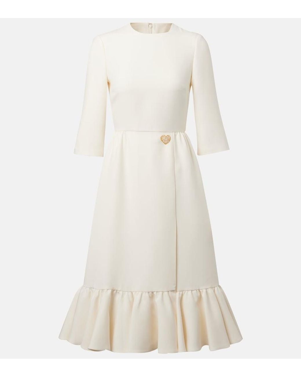 Valentino Garavani Natural Crepe Couture Midi Dress