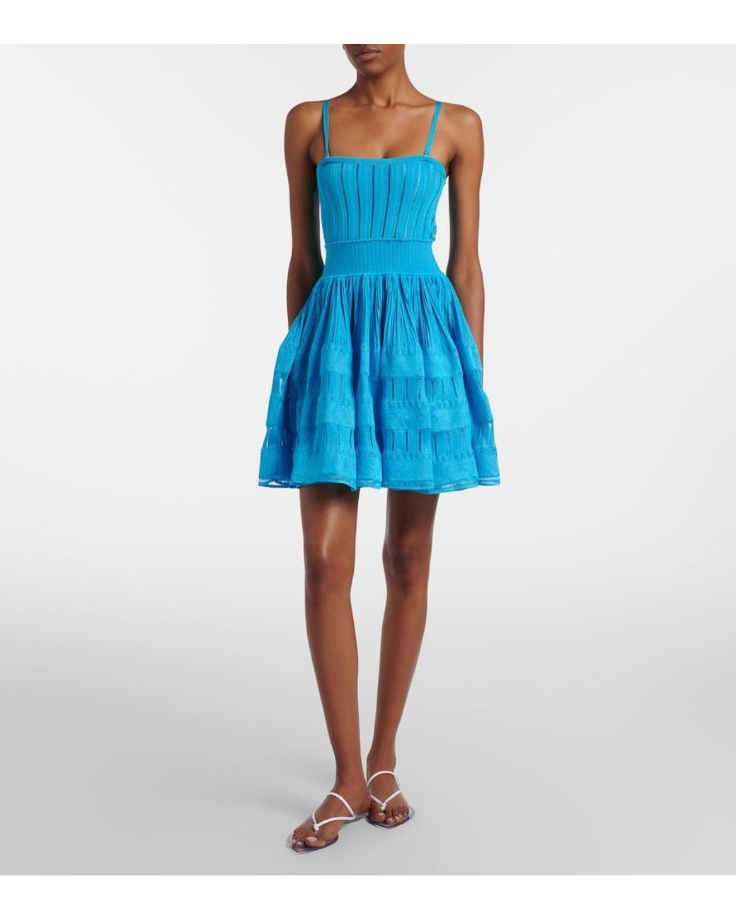 Alaïa Blue Knitted Minidress