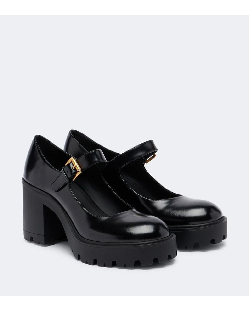 Prada Black Patent Leather Mary Jane Pumps