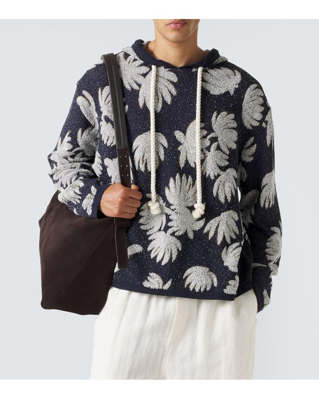 Commas Gray Jacquard Terry Hoodie for men