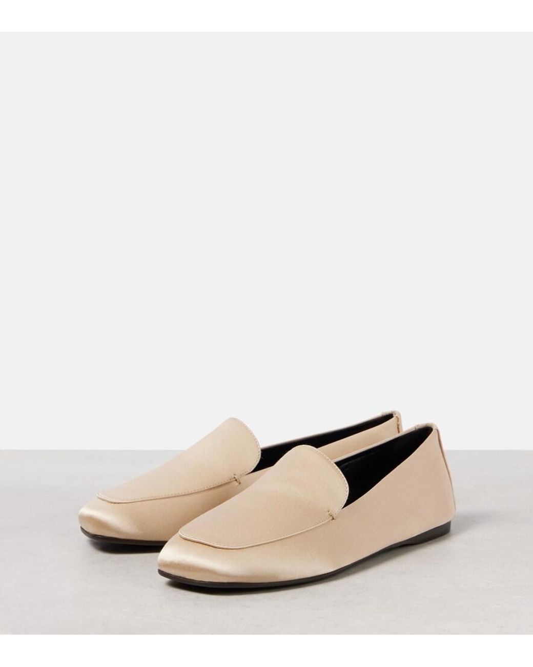 Khaite Natural Monroe Satin Loafers