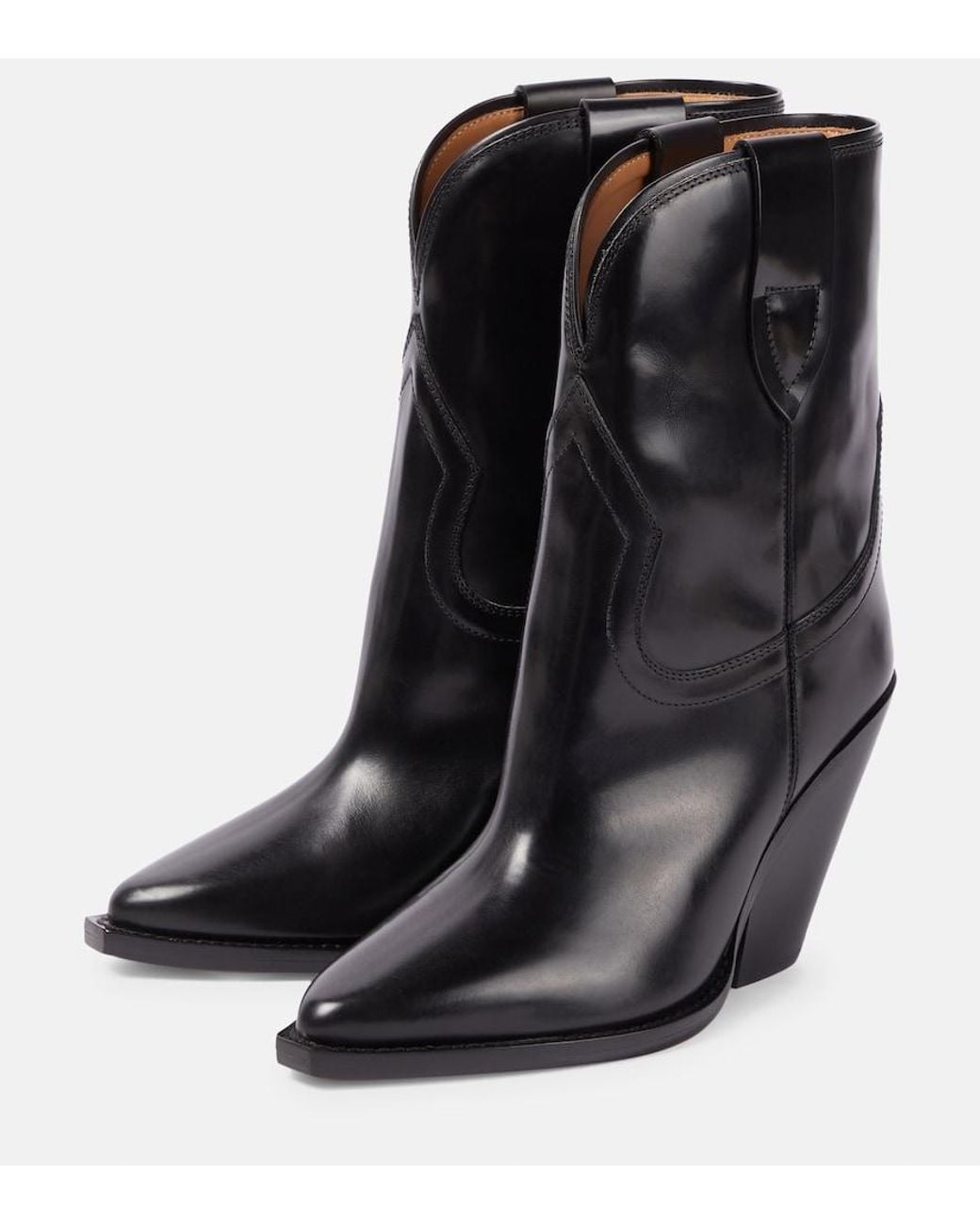 Isabel Marant Black Leyane Leather Western Boots