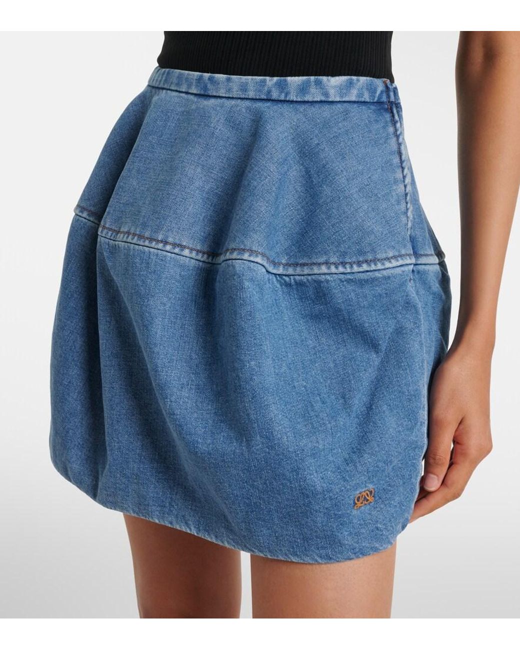 Loewe Blue Double L Denim Miniskirt