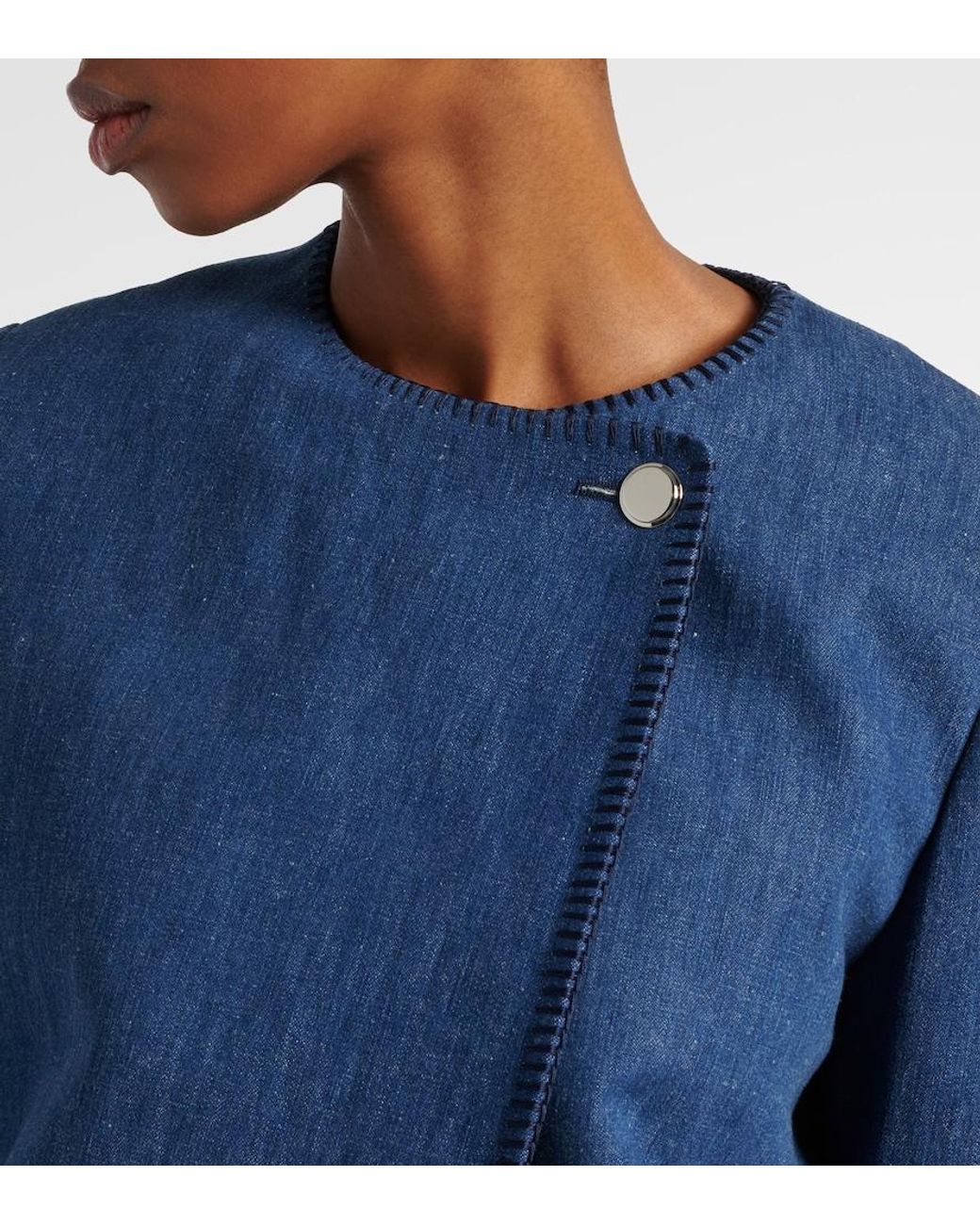 Gabriela Hearst Blue Wyn Cotton And Linen Jacket