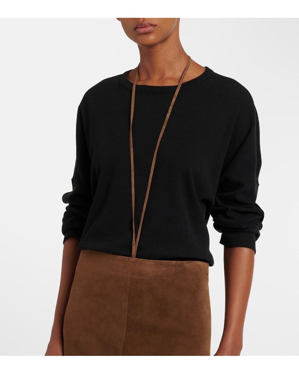 The Row White Erina Suede Pencil Skirt