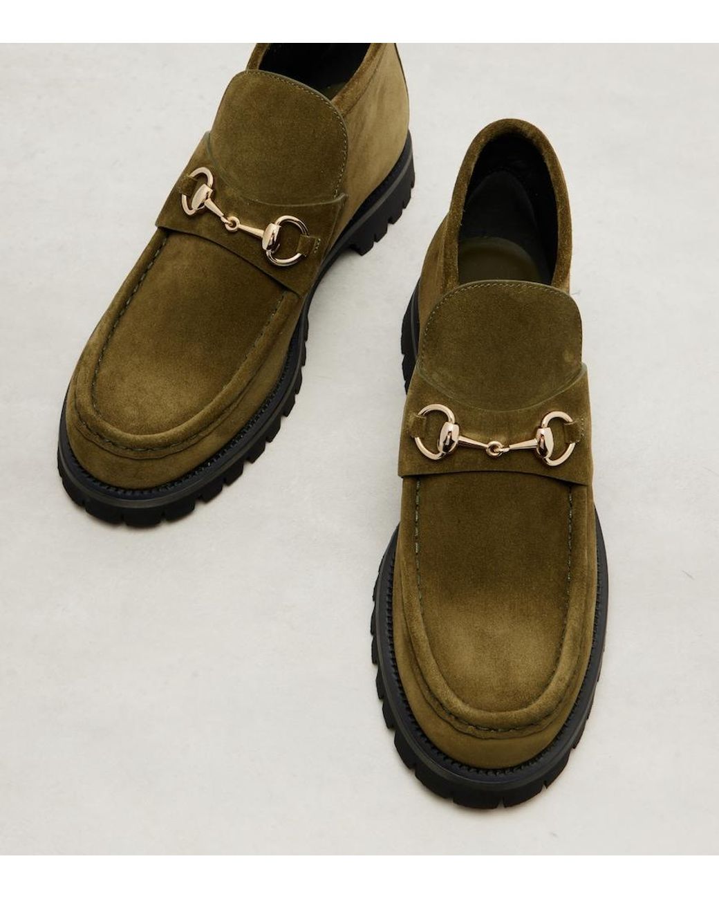 Gucci Green Horsebit Suede Ankle Boots