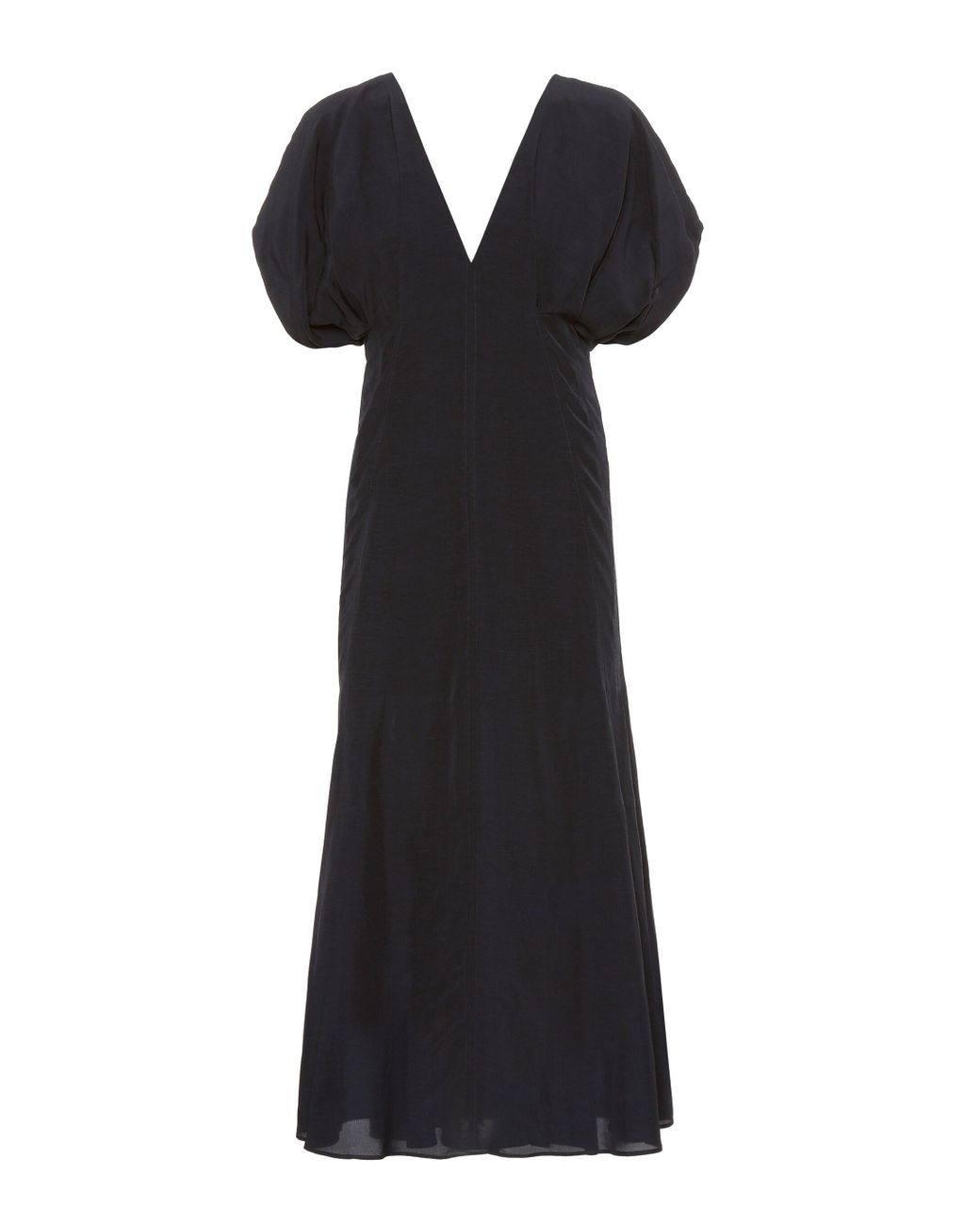 Jil Sander Linen-blend Midi Dress in Blue - Lyst