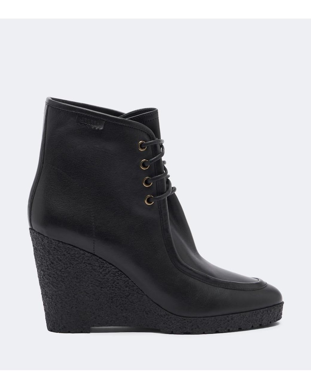 Isabel Marant Black Cylia Leather Wedge Ankle Boots