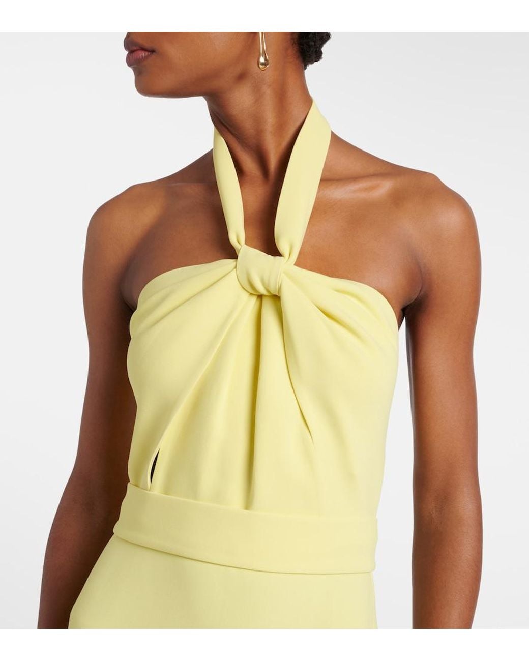 Elie Saab Yellow Halterneck Cady Gown