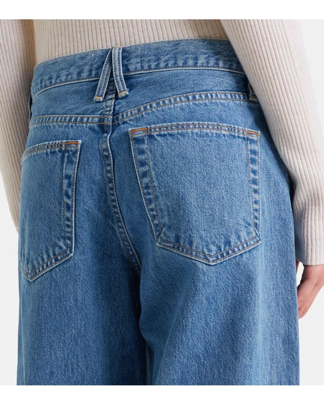 SLVRLAKE Denim Blue Ella Barrel-Leg Jeans