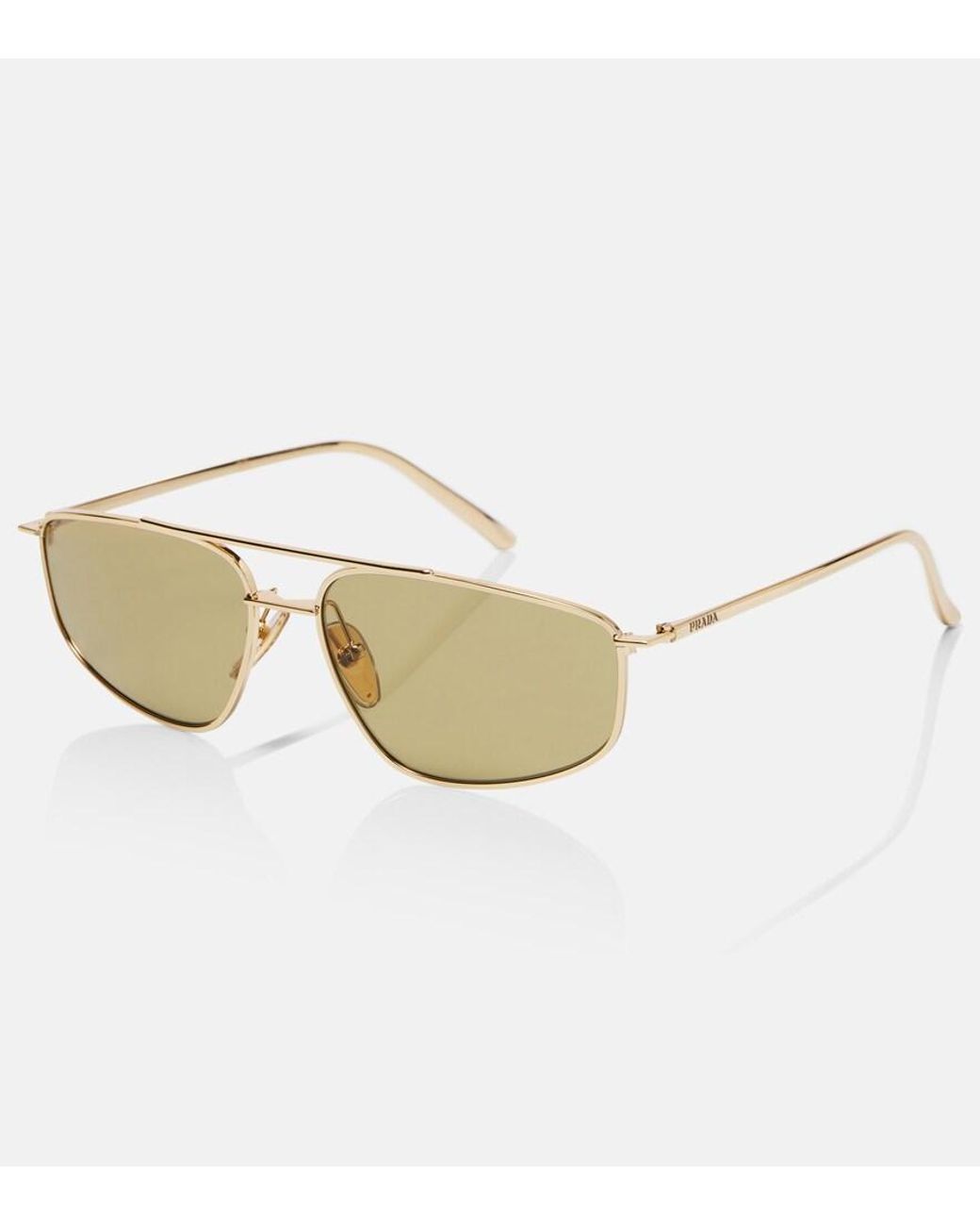 Prada Natural Logo Aviator Sunglasses