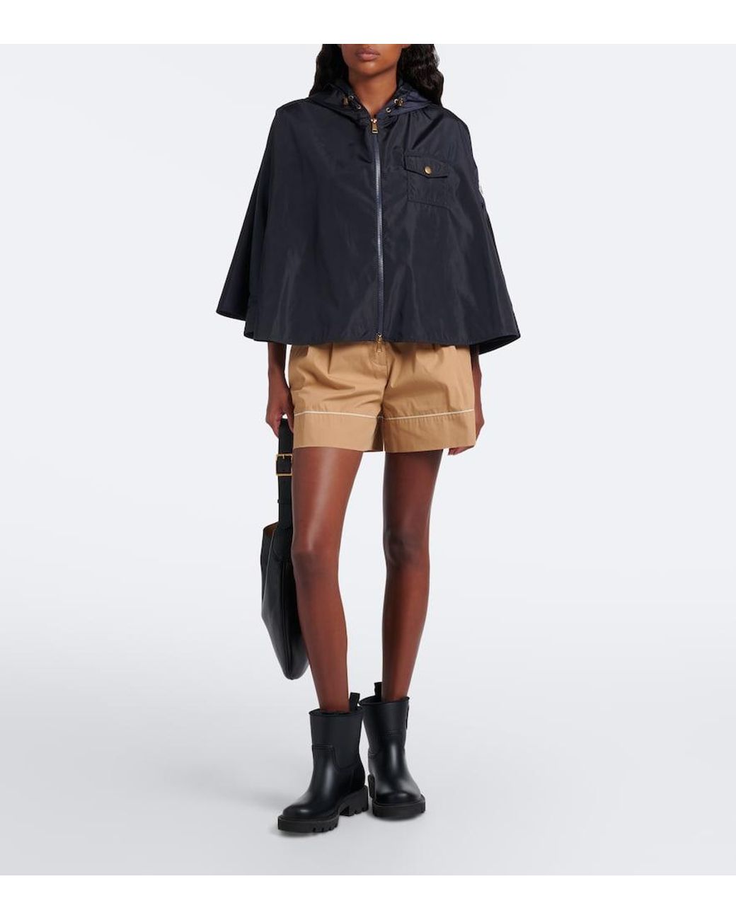 Moncler Black Hooded Cape