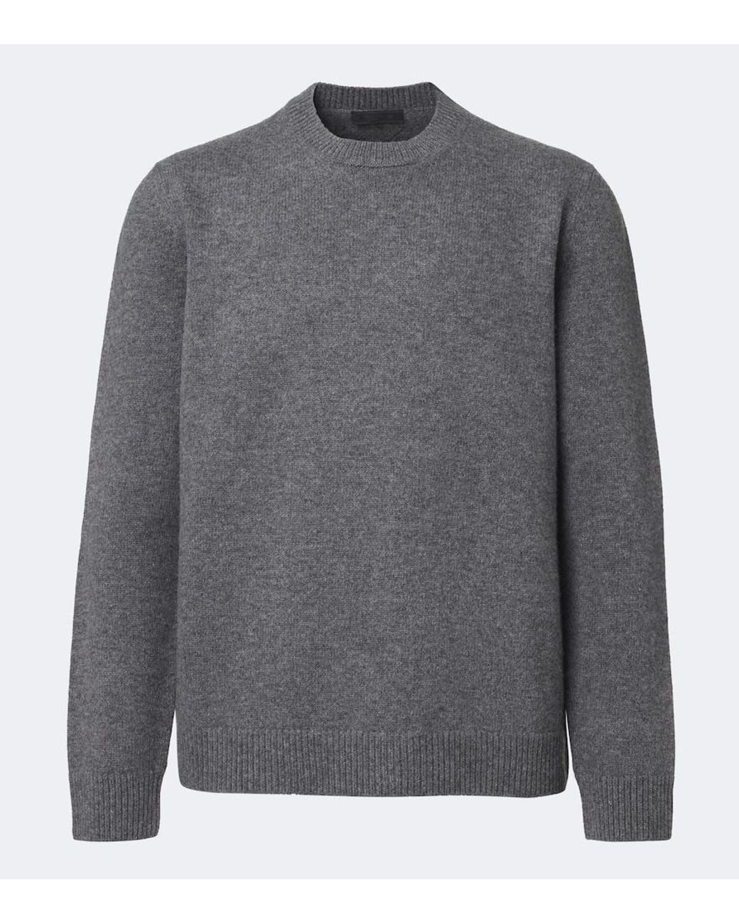 Prada Gray Virgin Wool Sweater for men
