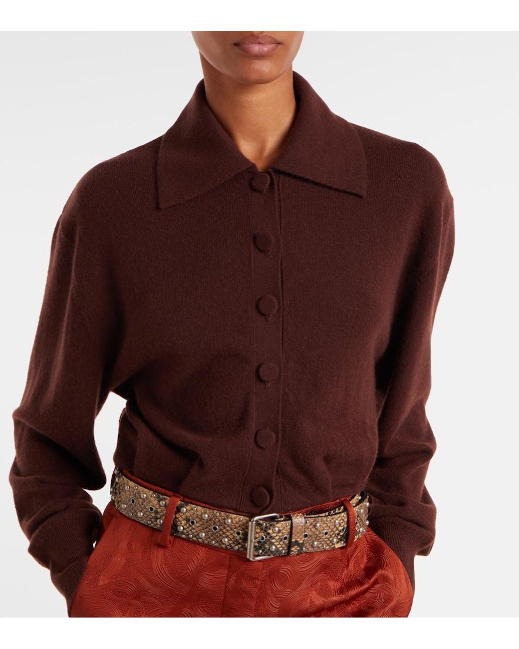 Dries Van Noten Red Cashmere Cardigan