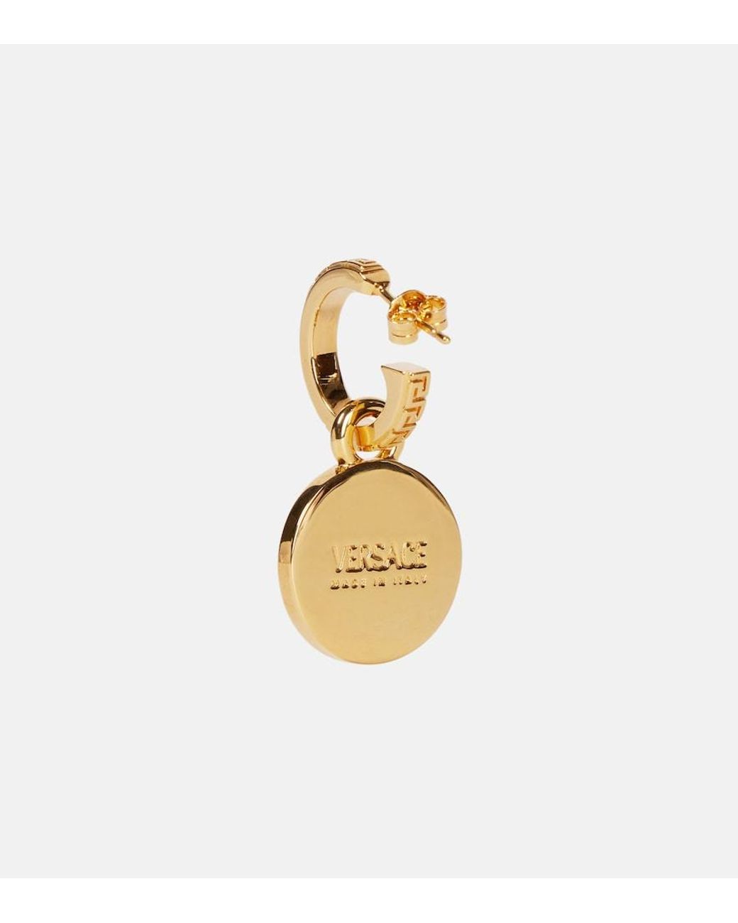 Orecchini Metal Strass di Versace in Metallic