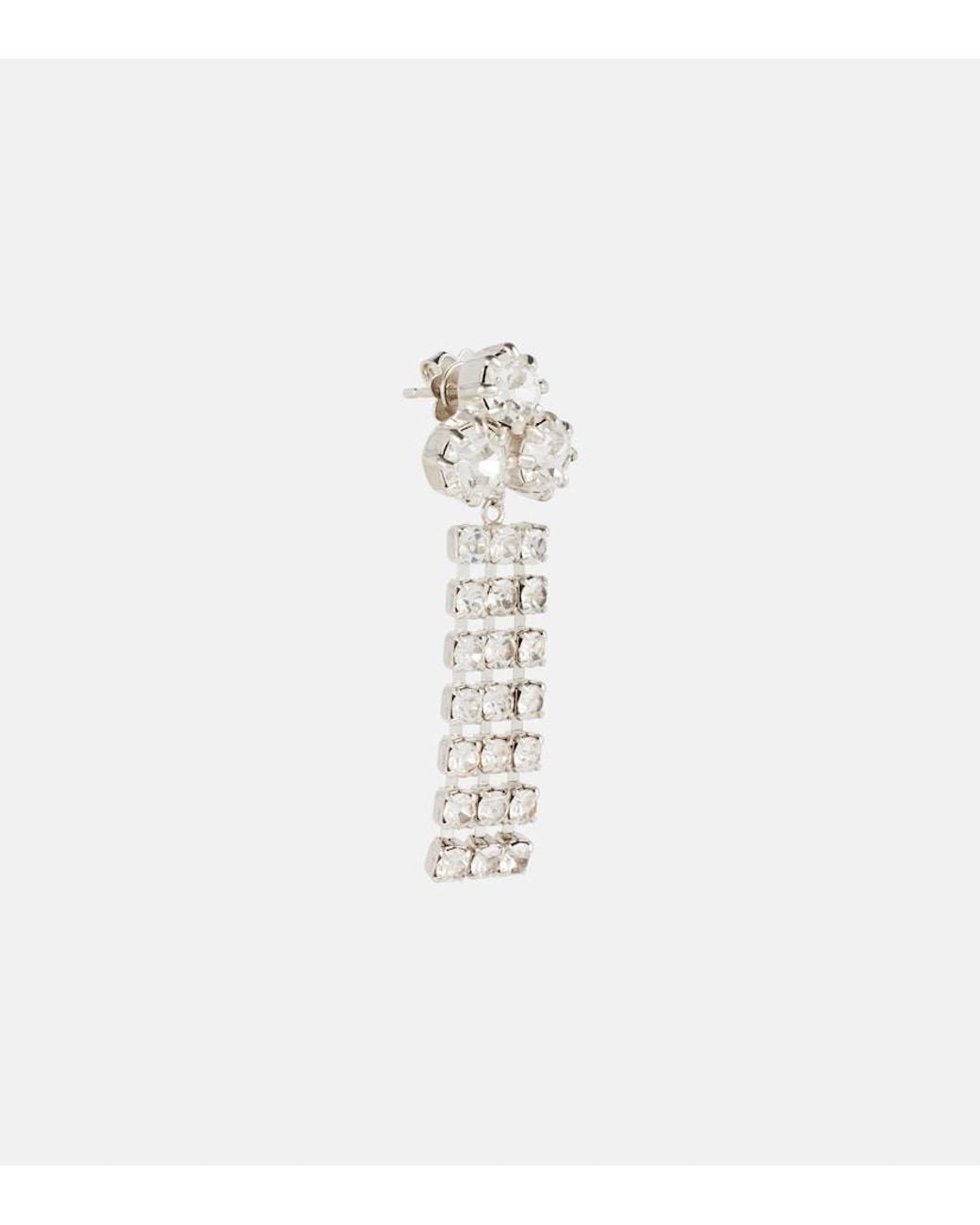 Jil Sander White Crystal-Embellished Earrings