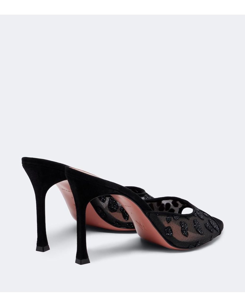 AMINA MUADDI Brown Alexa Embellished Mesh Mules