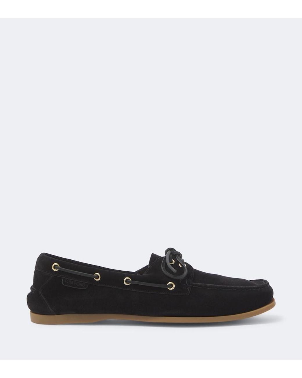 Tom Ford Black Robin Suede Boat Shoes for men