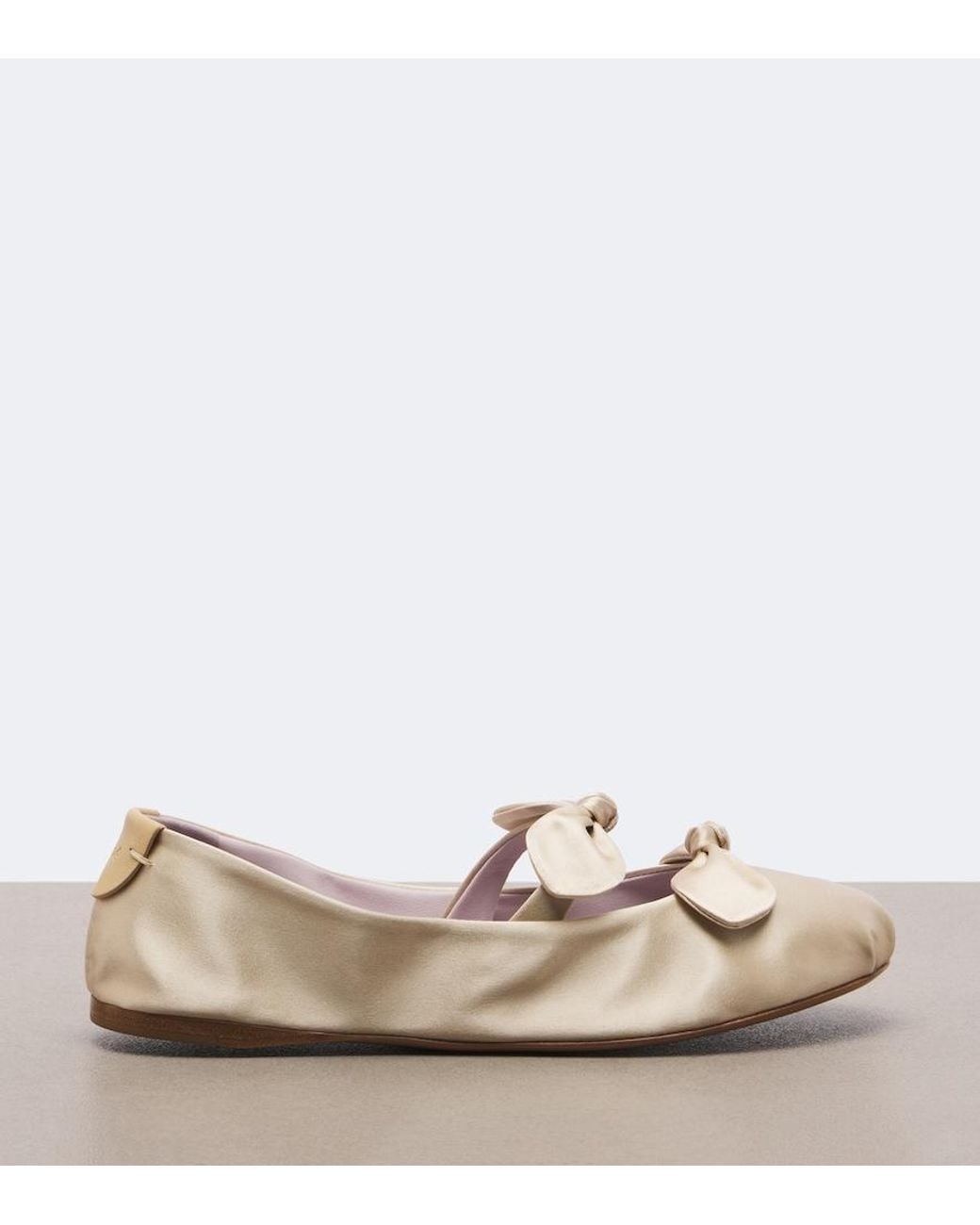 Chloé Pink Penny Bow-Detail Satin Ballet Flats