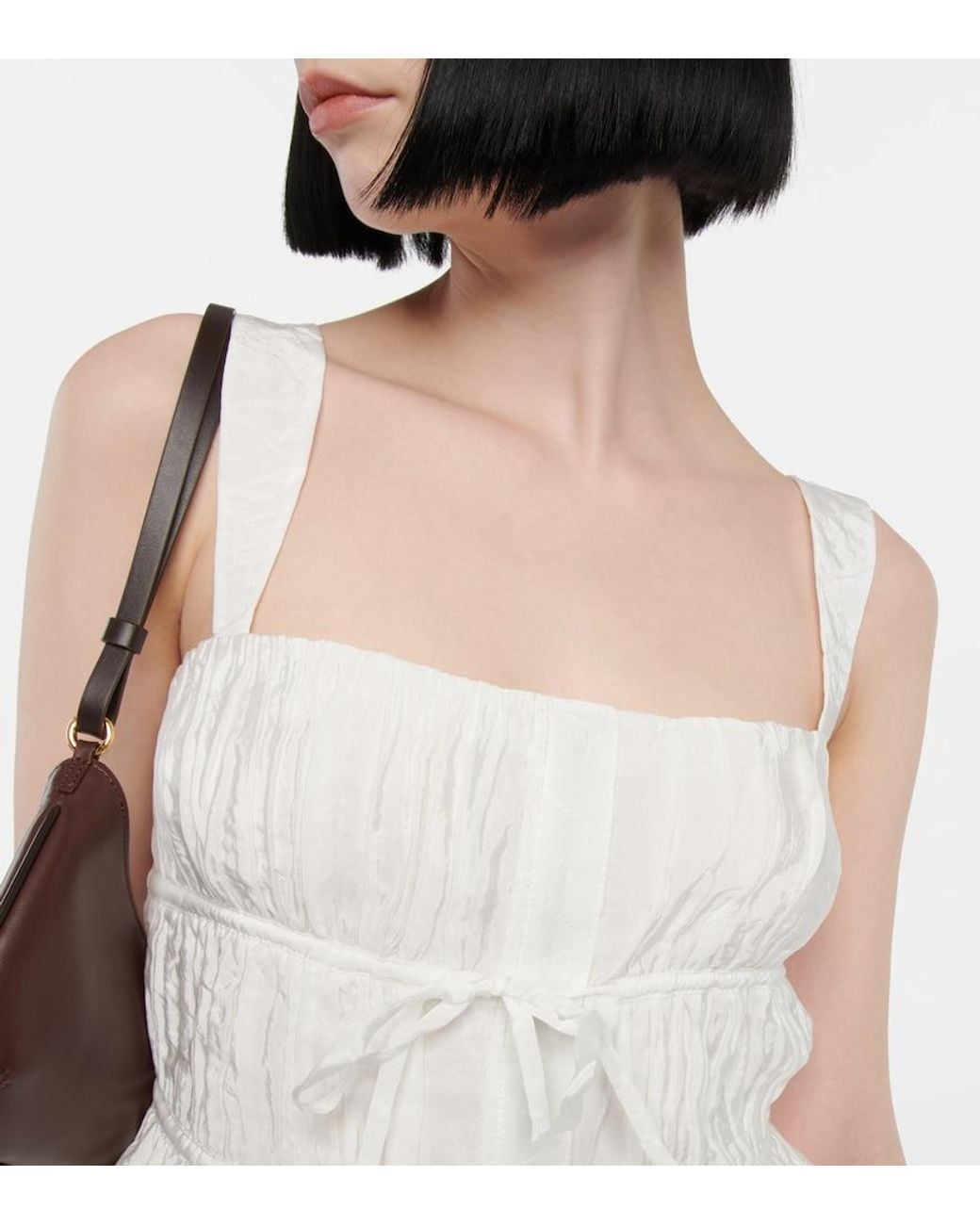 Jonathan Simkhai White Abilene Drawstring Shirt