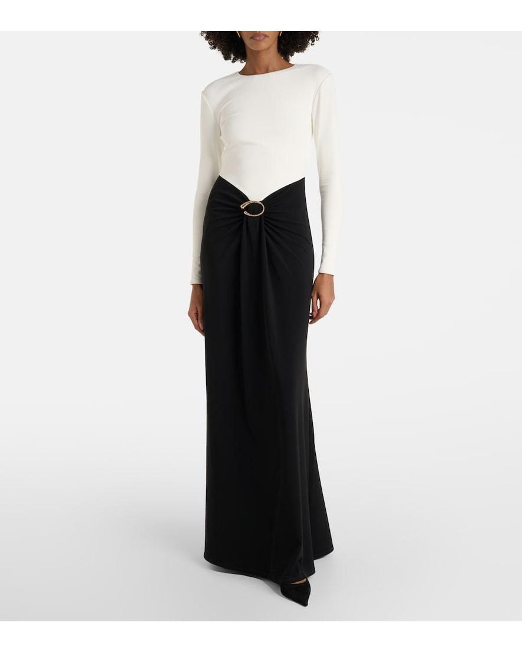 Roland Mouret Black Draped Jersey Gown
