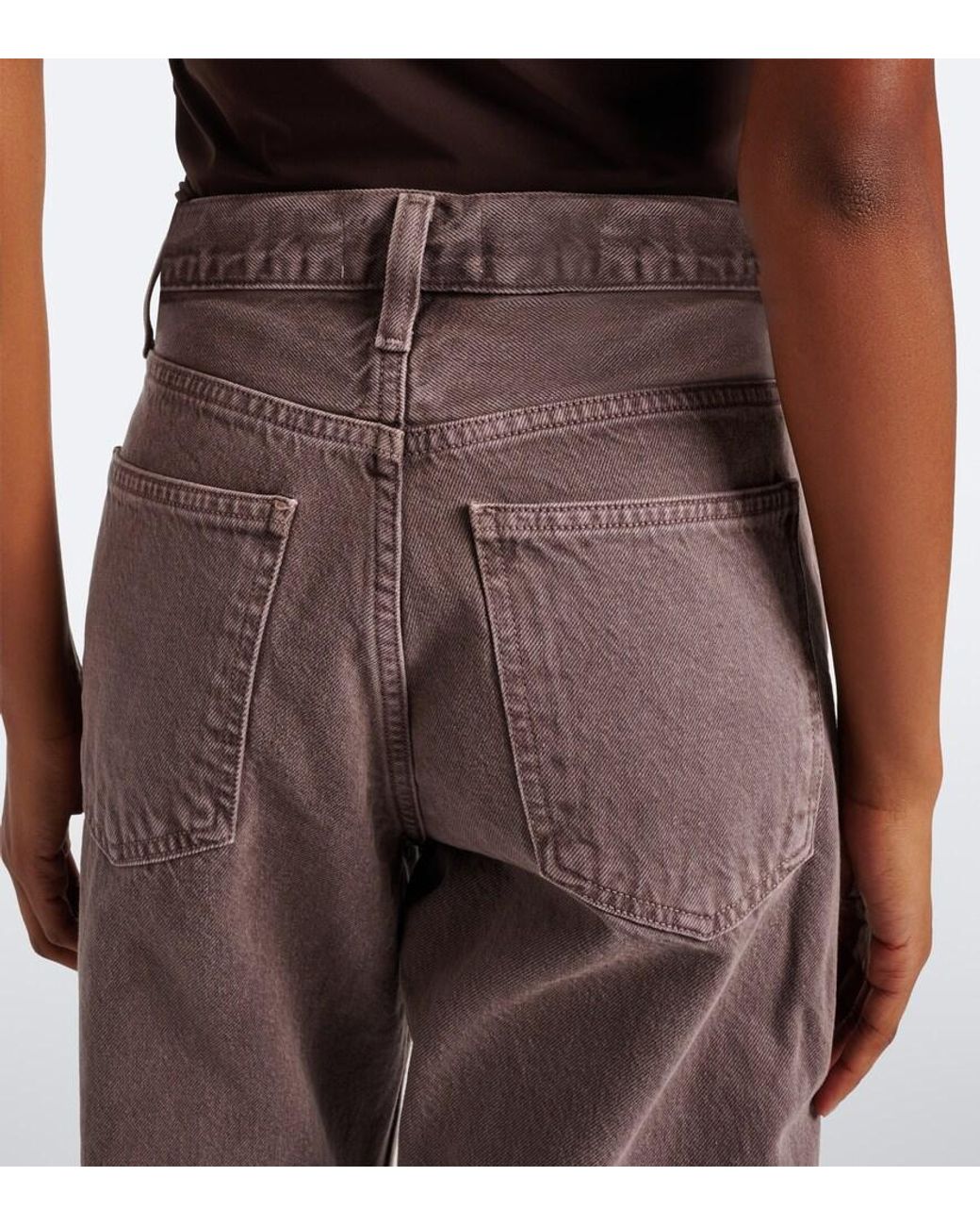 Agolde Brown Arc Criss Cross Wide-Leg Jeans