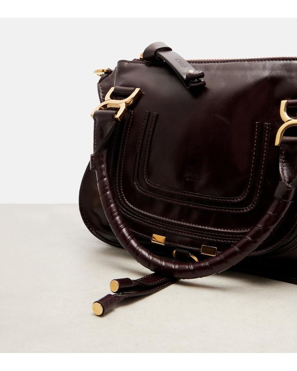 Chloé Black Marcie Small Leather Shoulder Bag