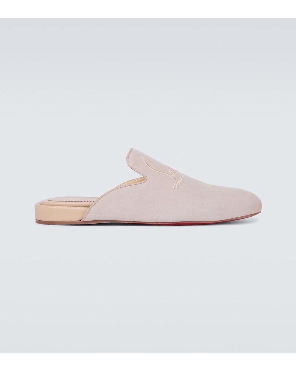 Christian Louboutin White Coolito Flat Mules for men
