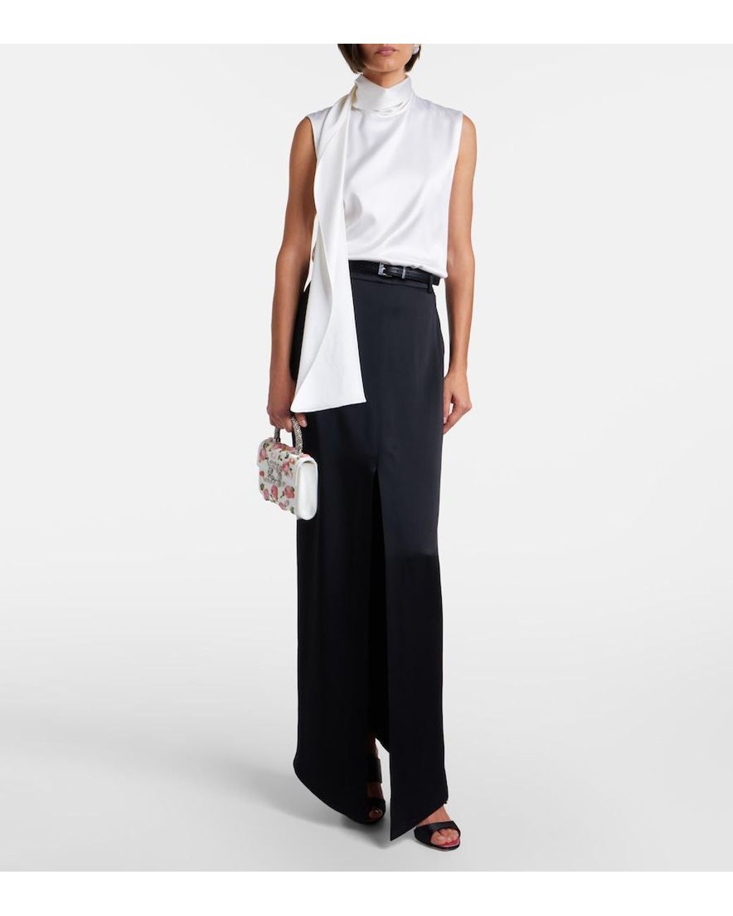 Roger Vivier Gray Jewel Efflorescence Mini Top-Handle Bag