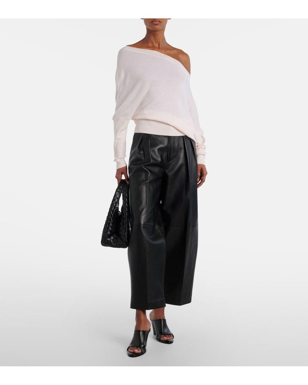 Altuzarra Natural Grainge Off-Shoulder Cashmere Sweater