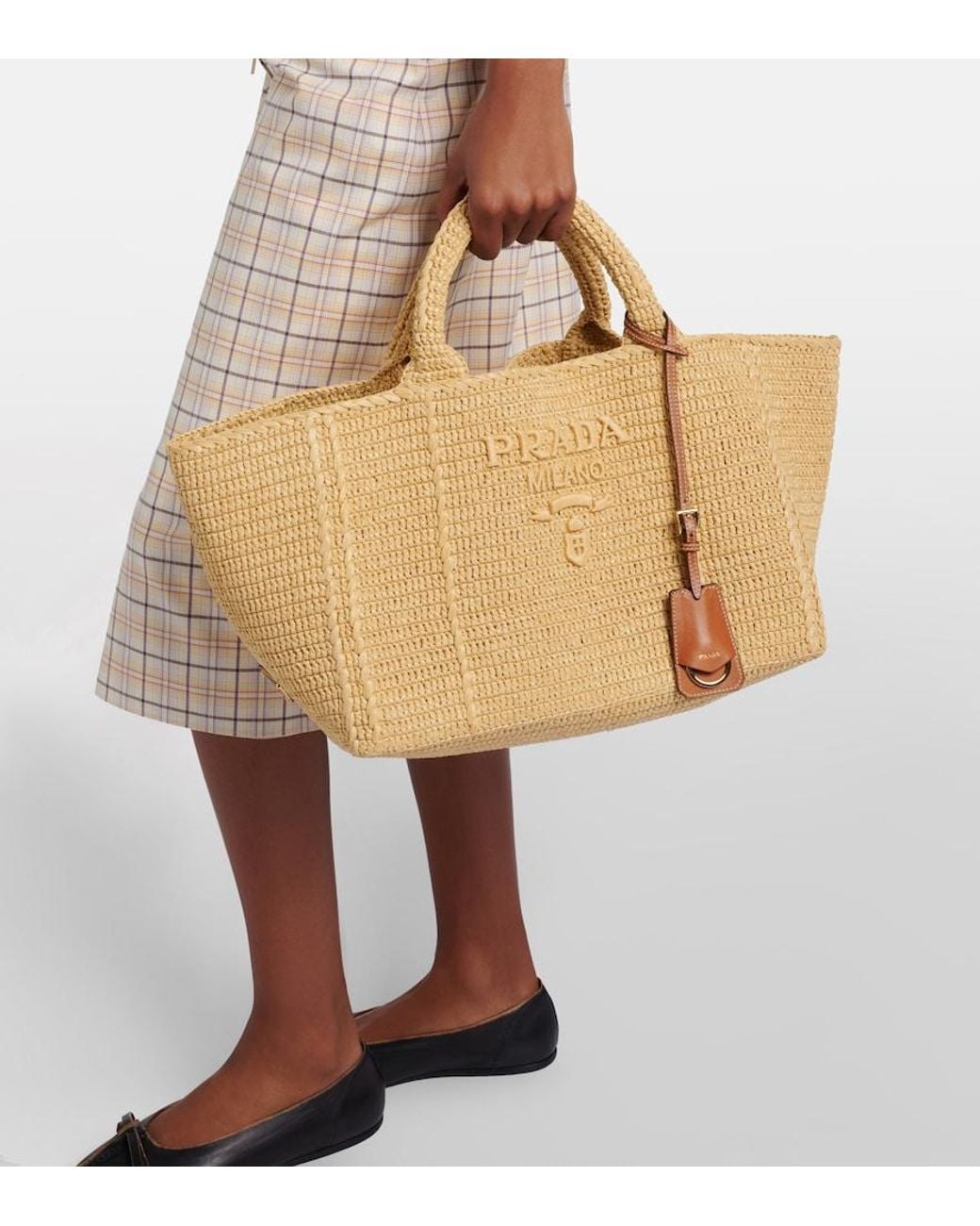 Prada Brown Shopper Large Aus Haekelstrick