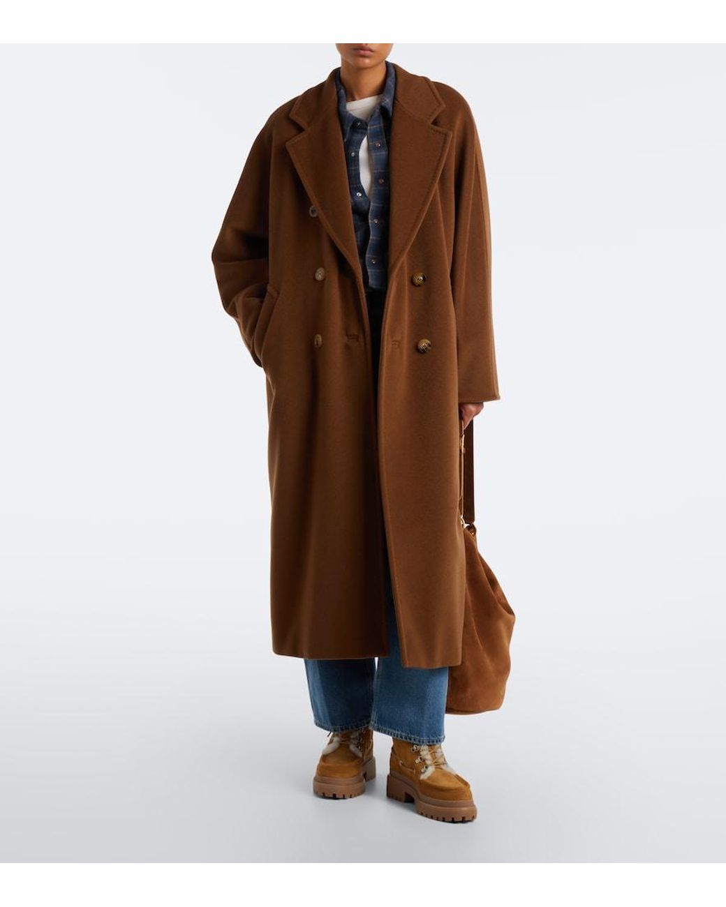 Yves Salomon Natural Shearling-Lined Suede Lace-Up Boots