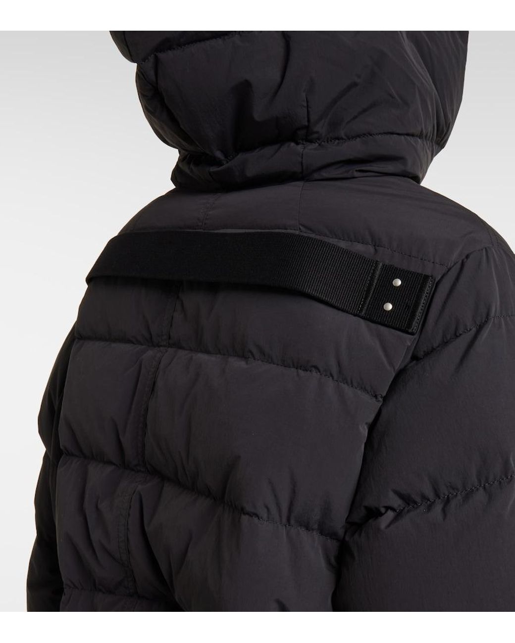 Rick Owens Black Hooded Down Jacket