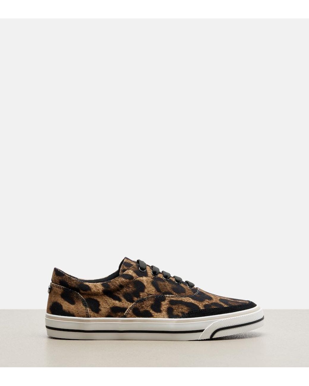 Dolce & Gabbana Brown Leopard-Print Canvas Sneakers