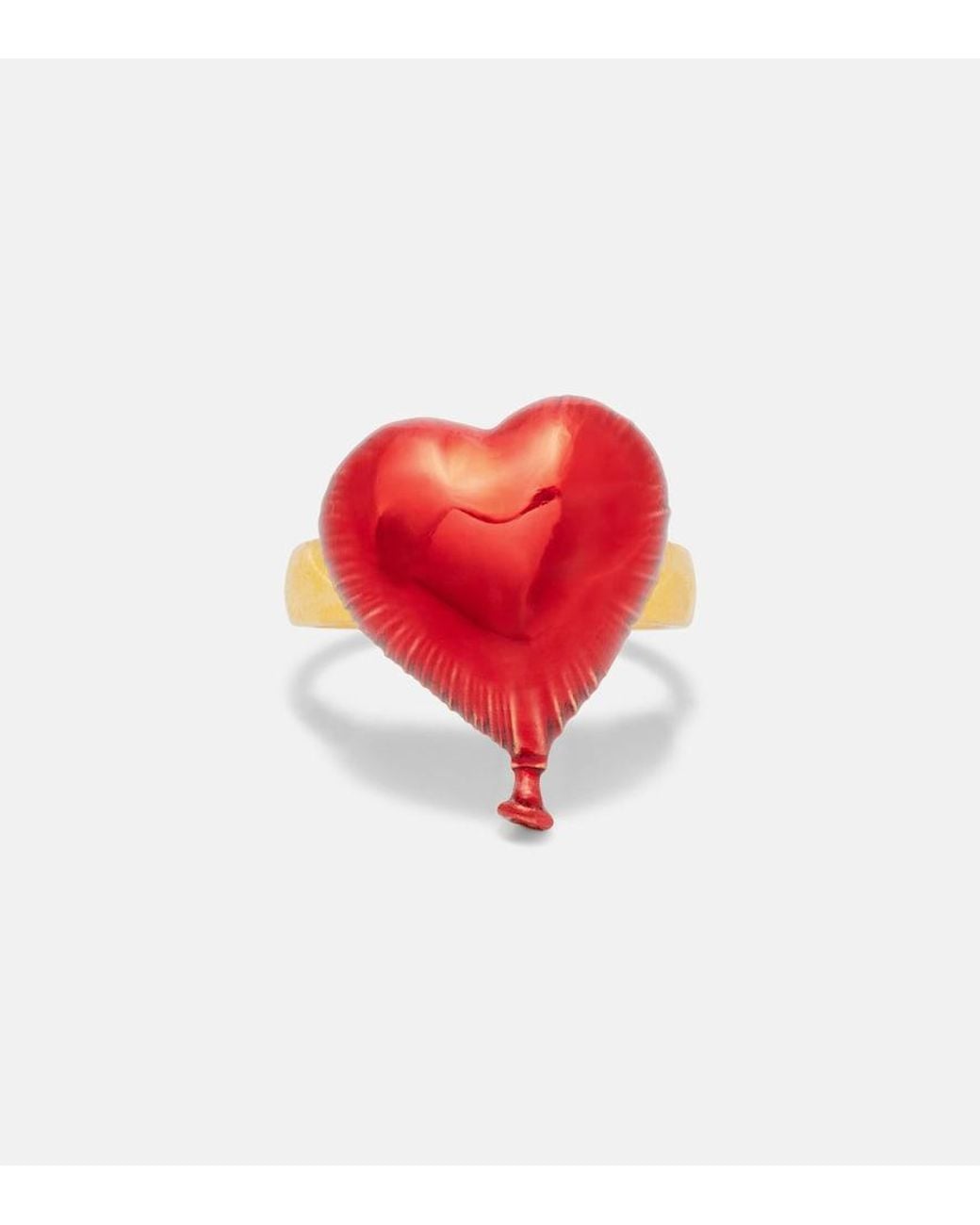 Oscar de la Renta Red Heart Balloon Ring