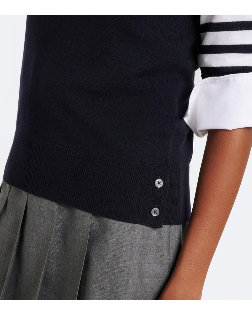 Thom Browne Black 4-Bar Wool Sweater