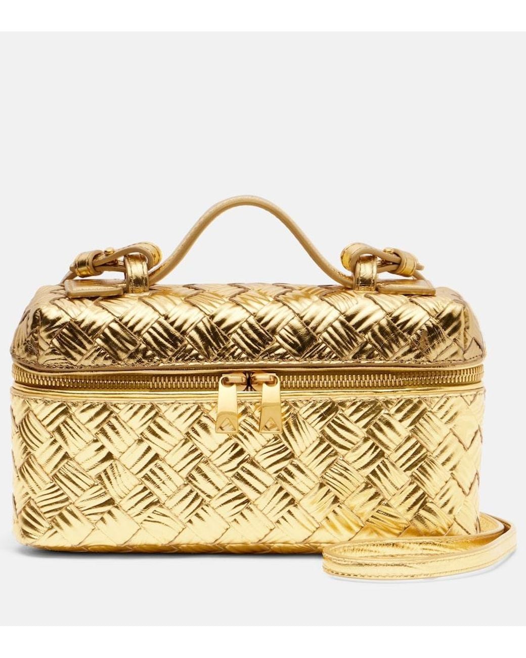 Bottega Veneta Bang Bang Metallic Leather Vanity Bag