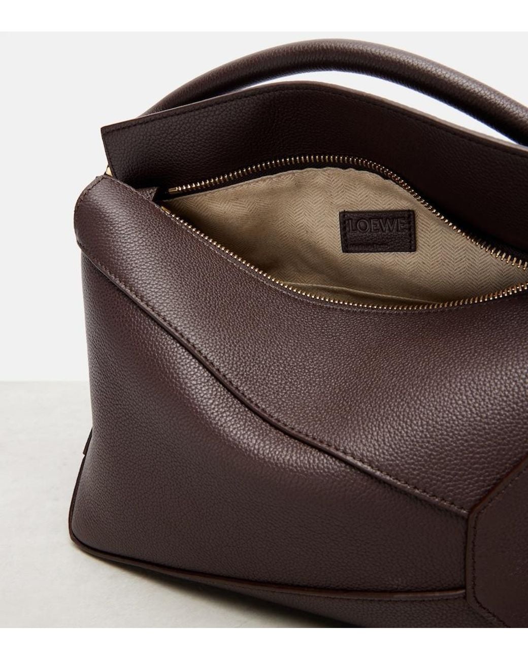 Loewe Black Puzzle Edge Small Leather Top-Handle Bag