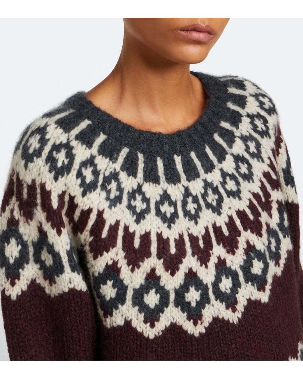 Nili Lotan Black Isaline Fair Isle Cashmere And Silk Sweater