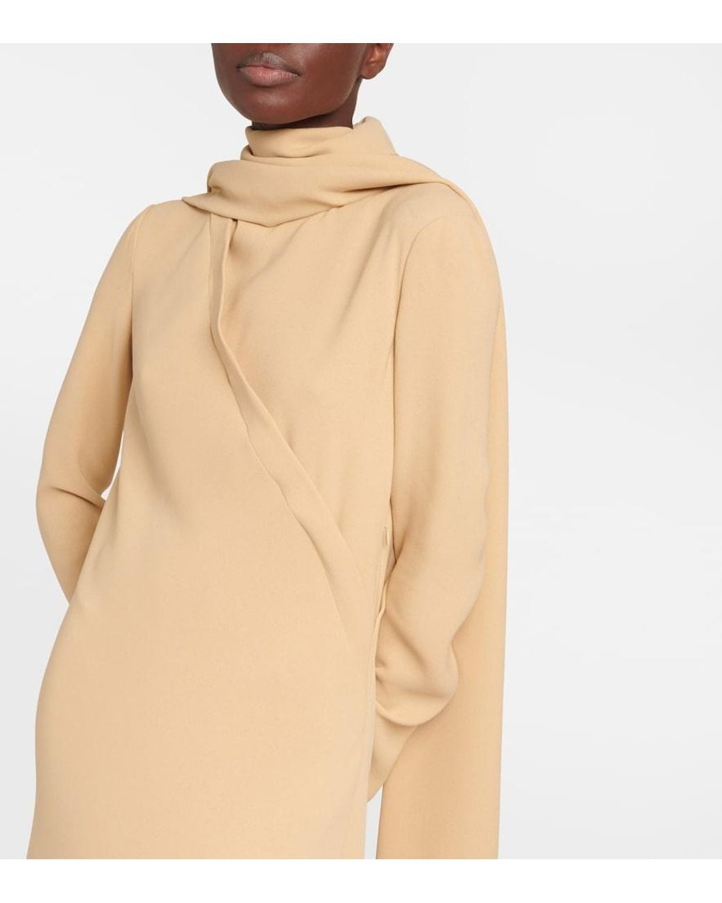 The Row Natural Pascal Scarf-neck Silk Gown