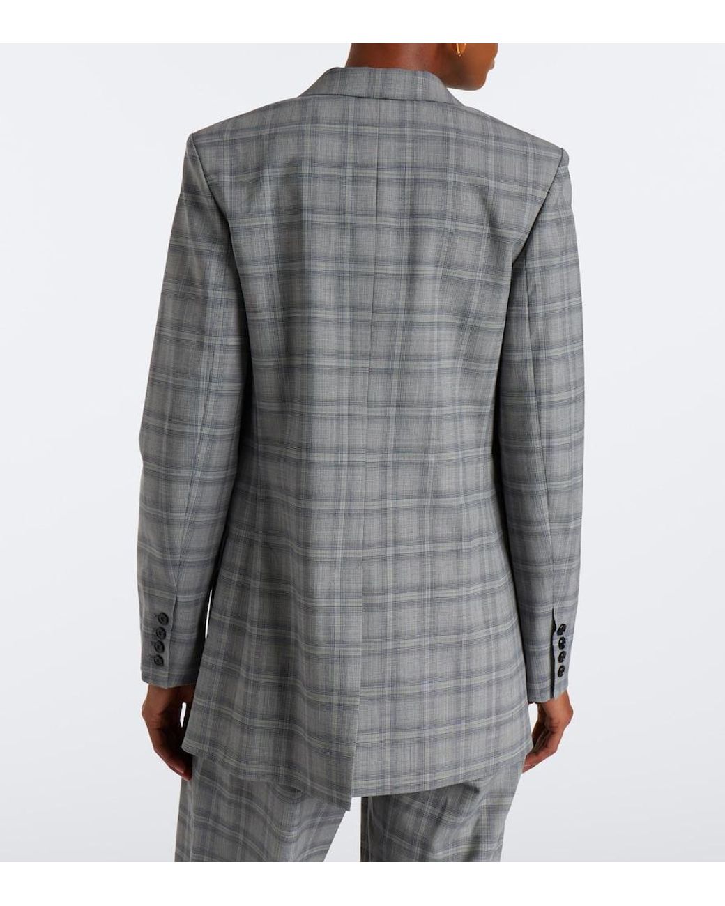 Isabel Marant Gray Jevima Prince Of Wales Check Wool-Blend Jacket