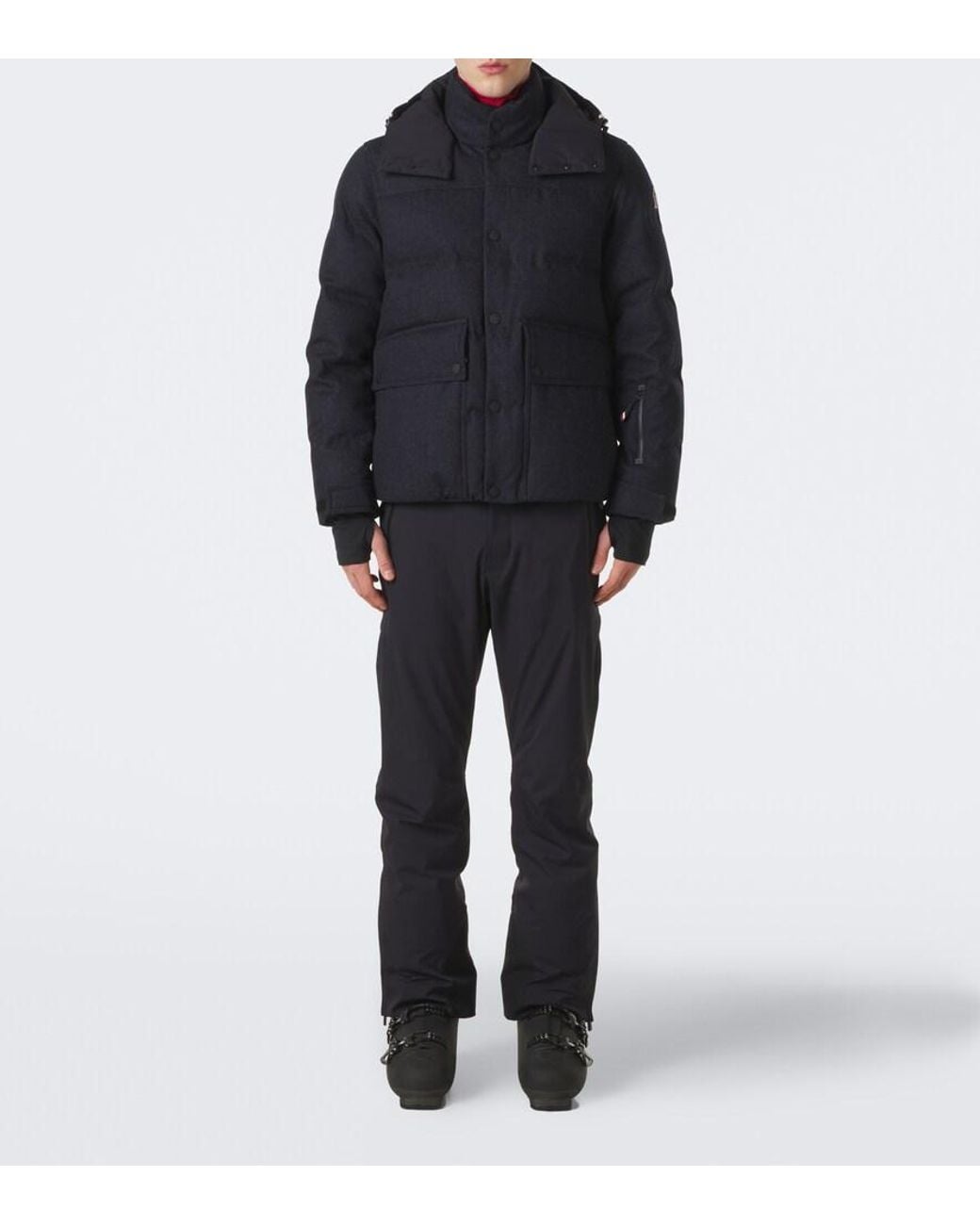 Moncler Black Servance Virgin Wool Down Ski Jacket for men